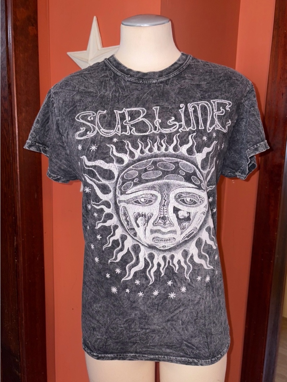 Sublime Black Mineral-Wash Short Sleeve Graphic Tee